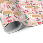 Corgiクリスマスギフトラップ ラッピングペーパー (ロールコーナー)