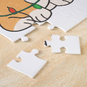 Corgiクリスマス動物かわいい犬メリークリスマス ジグソーパズル (側面)