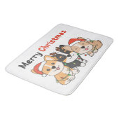 Corgiクリスマス動物かわいい犬メリークリスマス バスマット (アングル)