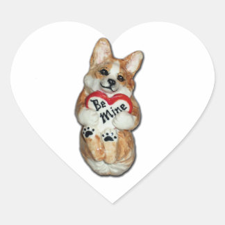 Corgiステッカー「Be Mine」 ハートシール