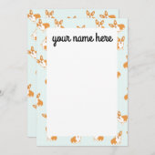 Corgiノパーソナライズされたートカード サンキューカード (正面/裏面)