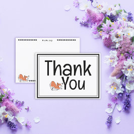 Corgiパーソナライズされた両面カードに感謝 サンキューカード