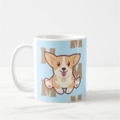 Corgiモノグラム模様ブルーマグカップ コーヒーマグカップ (左)