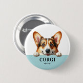 Corgi丸ボタンピン 缶バッジ (正面&裏面)