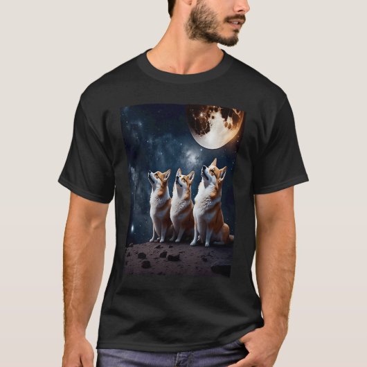 Corgi宇宙とドーナツかわいいCorgi Boys Girls M Tシャツ (正面)