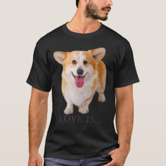Corgi愛は犬の母パパ子犬ペット女性男子供 Tシャツ