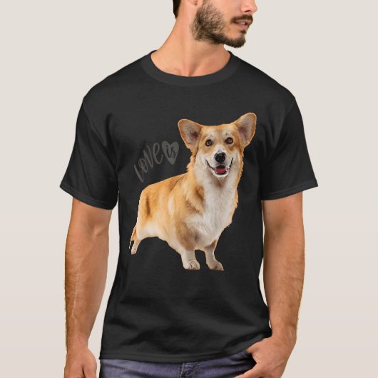 Corgi愛は犬の母パパ子犬ペット女性男子供 Tシャツ (正面)