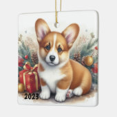 Corgi水の色のオーナメントのカスタマイズ可能 セラミックオーナメント (左)