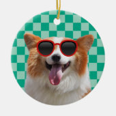 Corgi犬の写真とおもしろいデジタルアクセサリ セラミックオーナメント (正面)