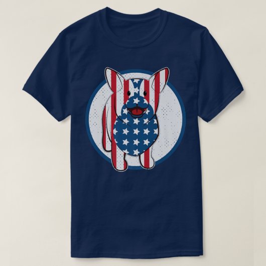 Corgi犬の恋人かわいいシャツアメリカ国旗の出 Tシャツ (デザイン正面)
