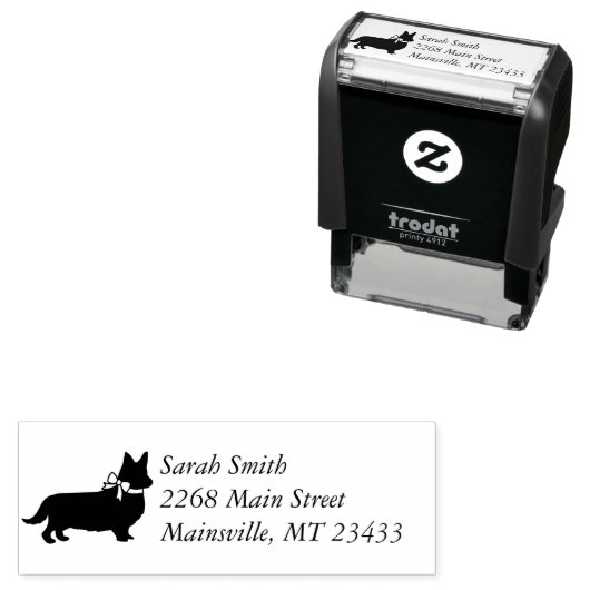 Corgi犬の赤ちゃんシャワーパピーグレーウェルシュペンブローク セルフインキングスタンプ (インサイチュ)