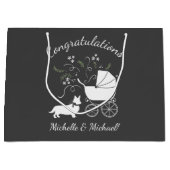 Corgi犬の赤ちゃんシャワーパピーグレーウェルシュペンブローク ラージペーパーバッグ (正面)