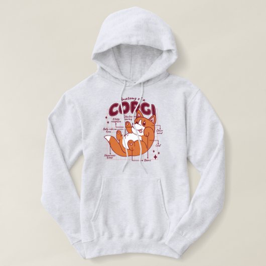 CORGI解剖学Tシャツ パーカ (デザイン正面)
