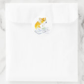 Corgi読 A Good Book Sticker ラウンドシール (バッグ)