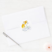 Corgi読 A Good Book Sticker ラウンドシール (封筒)