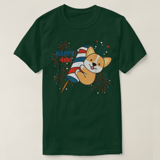 Corgi7月4日花火キッズT-Shir Tシャツ (デザイン正面)
