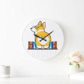Corgi – コルゲおもしろいク本おたくギーク犬ギフト.p ラージ壁時計 (ホーム)