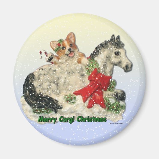 "Corgi メリー Christmas" Corgi & Pony Magnet マグネット (正面)