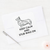 Corgi「保Calm」ステッカー スクエアシール (封筒)