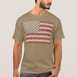 Corgi 4th Of 7月犬のポープリントアメリカ国旗140 Tシャツ