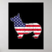 Corgi 4th Of 7月USA国旗America Patriotic USA ポスター (正面)