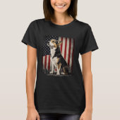 Corgi 4th of July Dog  American Flag Tシャツ (正面)