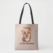 Corgi - Add Dog's Name, Change文字 トートバッグ (正面)
