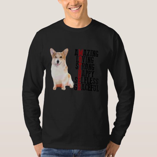 Corgi Amazing愛する強い幸せな自己満足Gracefu Tシャツ (正面)