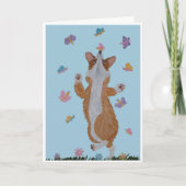 Corgi and Butterflies Happy Mother's Day カード (正面)