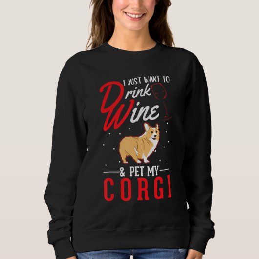 Corgi And Wine スウェットシャツ (正面)
