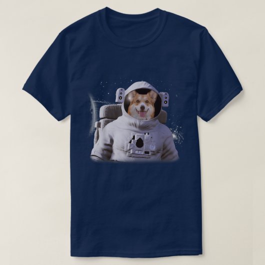 Corgi Astronaut Dog Deep In Space Cosmic Tシャツ (デザイン正面)