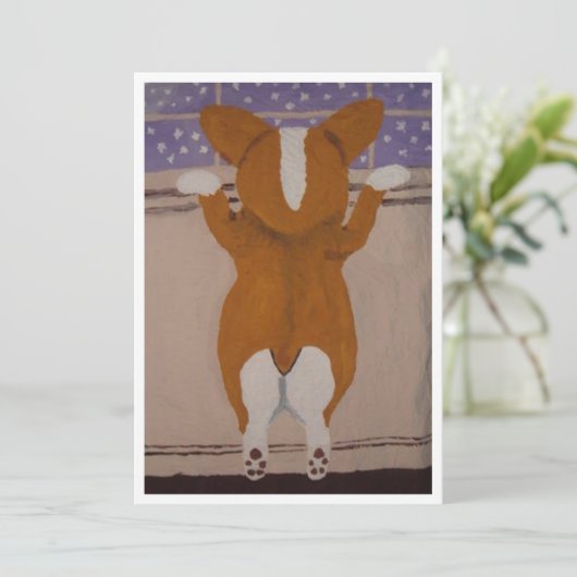 Corgi at Window Invitation 招待状 (スタンド正面)