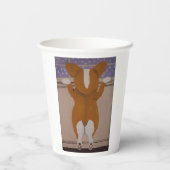 Corgi at window Paper Cups 紙コップ (裏面)