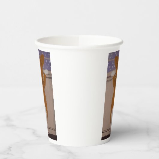 Corgi at window Paper Cups 紙コップ (左)