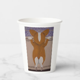 Corgi at window Paper Cups 紙コップ