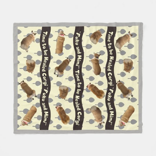 corgi blanket tree フリースブランケット (正面(横))
