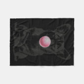 Corgi Blowing Bubble Gum Funny Dog Cartoon Meme  フリースブランケット (正面(横))