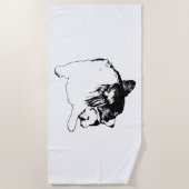 Corgi, Bold Monochrome Lines ビーチタオル (正面)