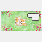 Corgi Botanical Garden Phone Case Samsung Galaxyケース (裏面横)