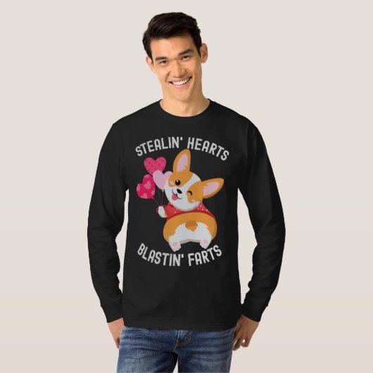 Corgi Breakin Hearts Blastin Farts Valentines Day  Tシャツ (正面フル)