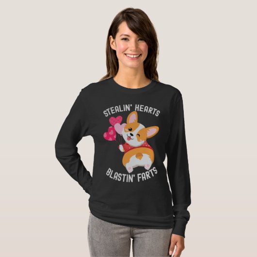 Corgi Breakin Hearts Blastin Farts Valentines Day  Tシャツ (正面フル)
