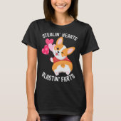Corgi Breakin Hearts Blastin Farts Valentines Day  Tシャツ (正面)