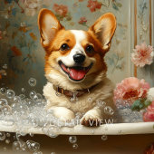 Corgi Bubble Bath Joy キャンバスプリント