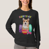 Corgi Bunny With Eggs Easter Dog Tシャツ (正面)