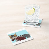 Corgi Burglar  スクエアペーパーコースター (インサイチュ)