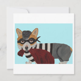 Corgi Burglar Invitation サンキューカード