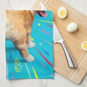 Corgi Butt Birthday Hat キッチンタオル (四つ折り)