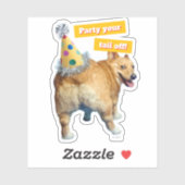 Corgi Butt Birthday Hat シール (シート)