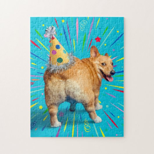 Corgi Butt Birthday Hat ジグソーパズル (縦)