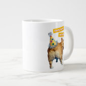 Corgi Butt Birthday Hat ジャンボコーヒーマグカップ (正面右)